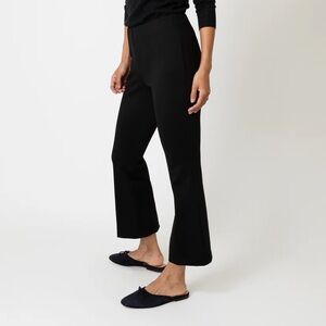 ANN MASHBURN Faye Flare Cropped Pant Black Ponte Knit Sz L